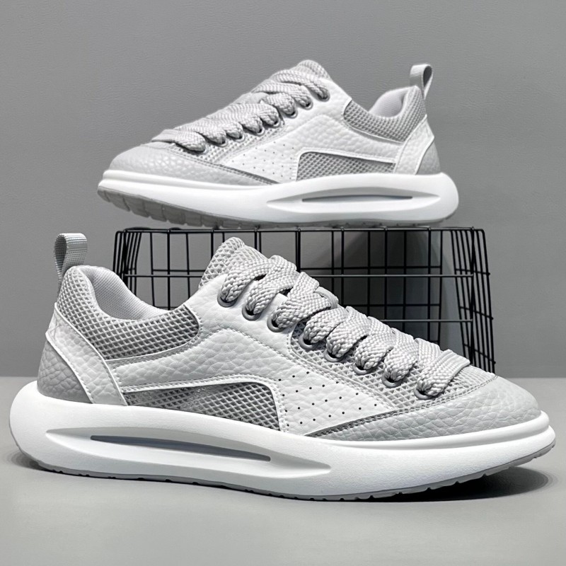 Men Shoes Office - รองเท้าผ้าใบผู้ชายสไตล์มินิมอลอเนกประสงค์ แบบสวม ระบายอากาศได้ดี พื้นยางนุ่ม สีพื้น ลำลอง