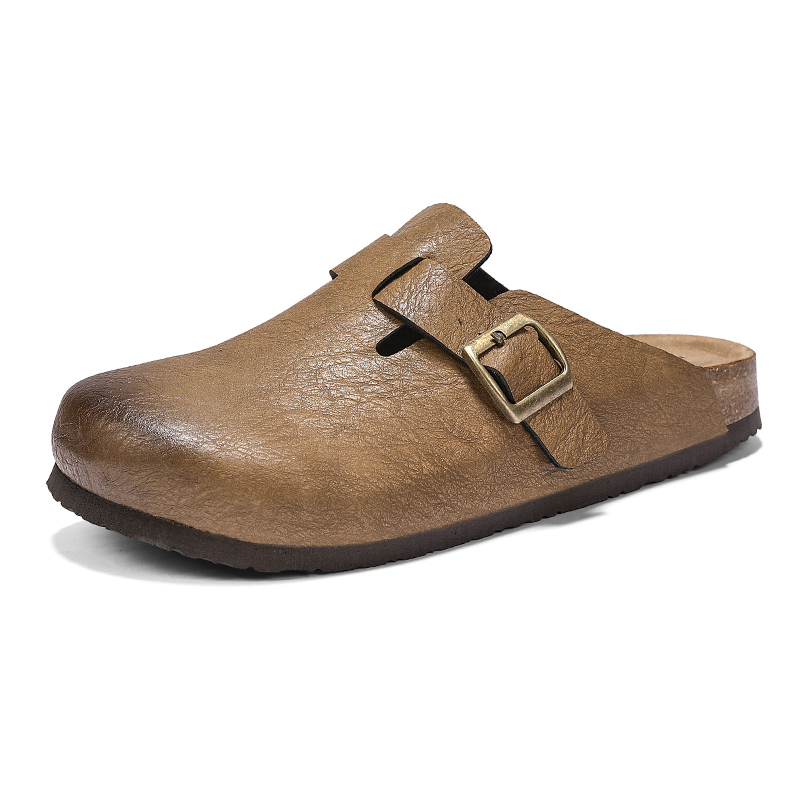 Men'S Shoes Birkenstock - รองเท้าแตะแบบสวม unisex ทำจากไม้ก๊อก ปิดนิ้วเท้า แบบไม่มีส้น พร้อมพื้นรองเท้าเพื่อสุขภาพ