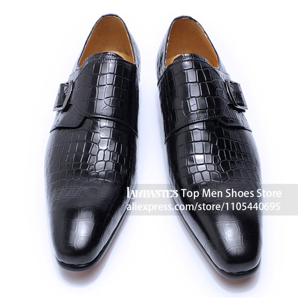 Men'S Shoes Navy Blue - รองเท้าหนังลายจระเข้สีน้ำเงินกรมท่า หนังขัดเงา รองเท้าธุรกิจสุดหรู แบบสวม รองเท้าทำงาน