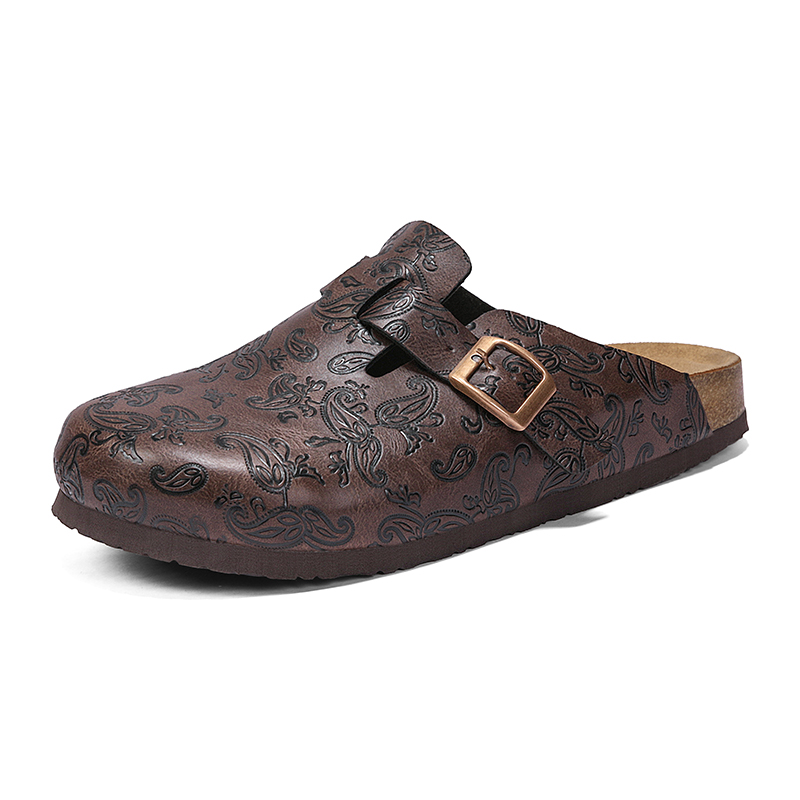 Men'S Shoes Birkenstock - รองเท้าแตะสไตล์คลาสสิกแบบสวมไม่มีส้น พื้นไม้ก๊อก พิมพ์ลายครึ่งรองเท้า สำหรับผู้ชาย ผู้หญิง และทุกเพศ