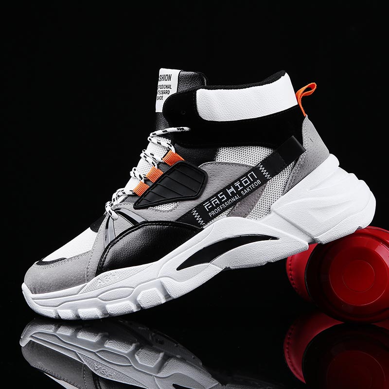Men'S Shoes Navy Blue - Hightopฤดูร้อนผู้ชายกีฬารองเท้าMan Runningรองเท้าผู้ชายกีฬารองเท้าผู้ชายTop Topรองเท้าผ้าใบบุรุษรองเท้าเทนนิสเดินสีเทาD-421
