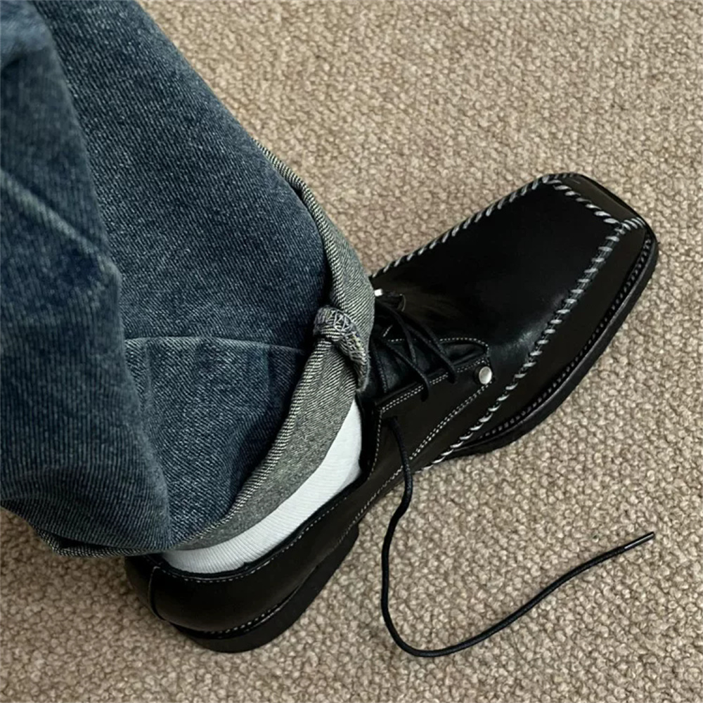 Men Shoes For Wedding - รองเท้าเดอร์บี้สำหรับผู้ชาย สไตล์อังกฤษ หัวเหลี่ยม ใส่ทำงาน ใส่ลำลอง ใส่ธุรกิจ