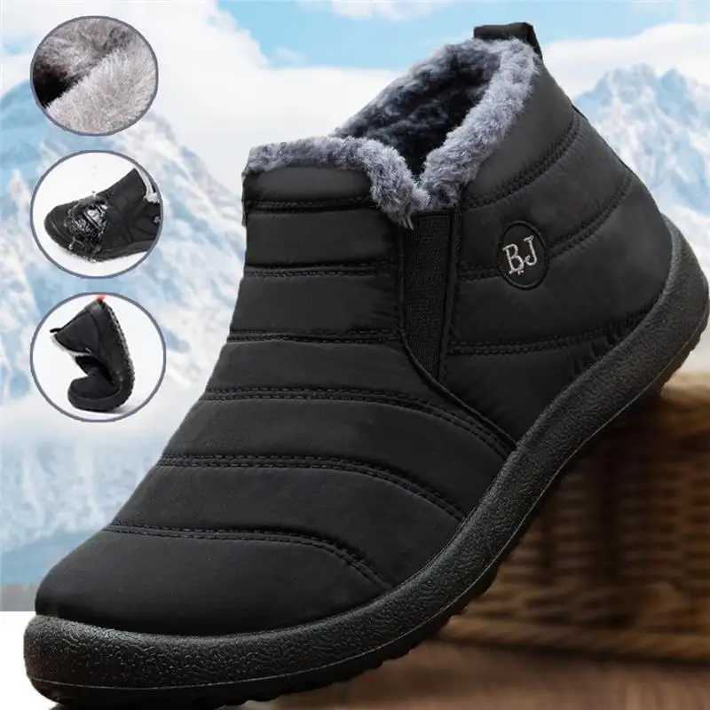 Men Shoes Office - รองเท้าบูทหิมะแฟชั่นสำหรับผู้ชาย แบบหุ้มข้อ ให้ความอบอุ่นสำหรับฤดูหนาว กันน้ำ ใส่สบาย เหมาะสำหรับกิจกรรมกลางแจ้ง