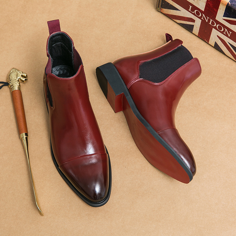 Men Shoes For Wedding - รองเท้าหนังผู้ชายแบรนด์หรู สไตล์ธุรกิจ ใส่สบาย หัวแหลม สำหรับงานสังคม สีดำ
