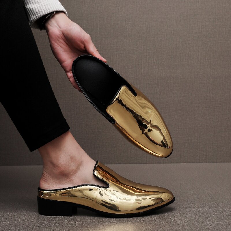 Men Shoes Office - ไซส์ 40-50 รองเท้าลำลองผู้ชายแฟชั่น รองเท้าหนังแบบสวมสบาย ไม่ลื่น เหมาะสำหรับใส่ทำงานหรือธุรกิจ