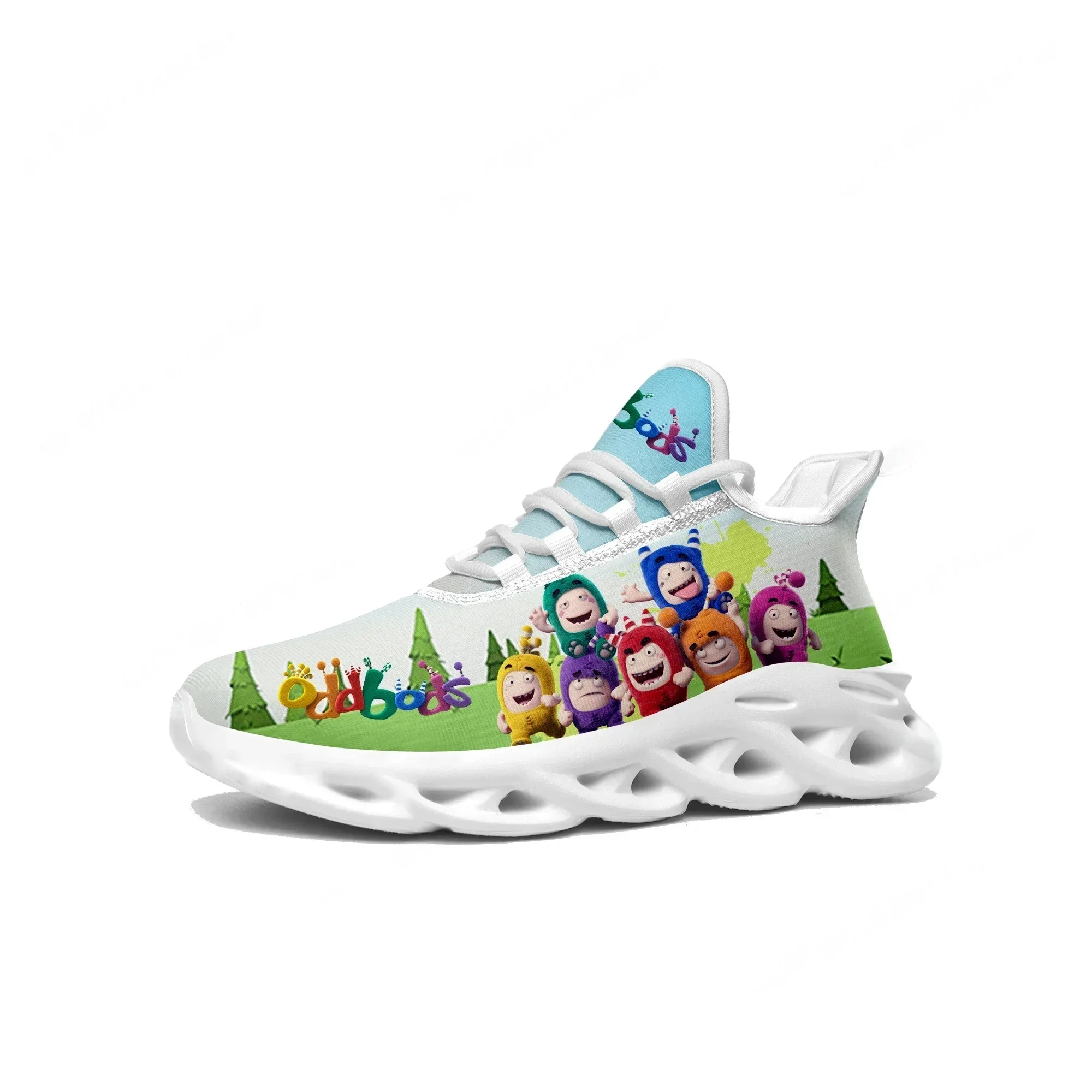 Men Shoes Singapore - รองเท้าผ้าใบ Oddbods สำหรับผู้ชายและผู้หญิง รองเท้ากีฬาวิ่งคุณภาพสูง ลายการ์ตูนสิงคโปร์ แบบผูกเชือก