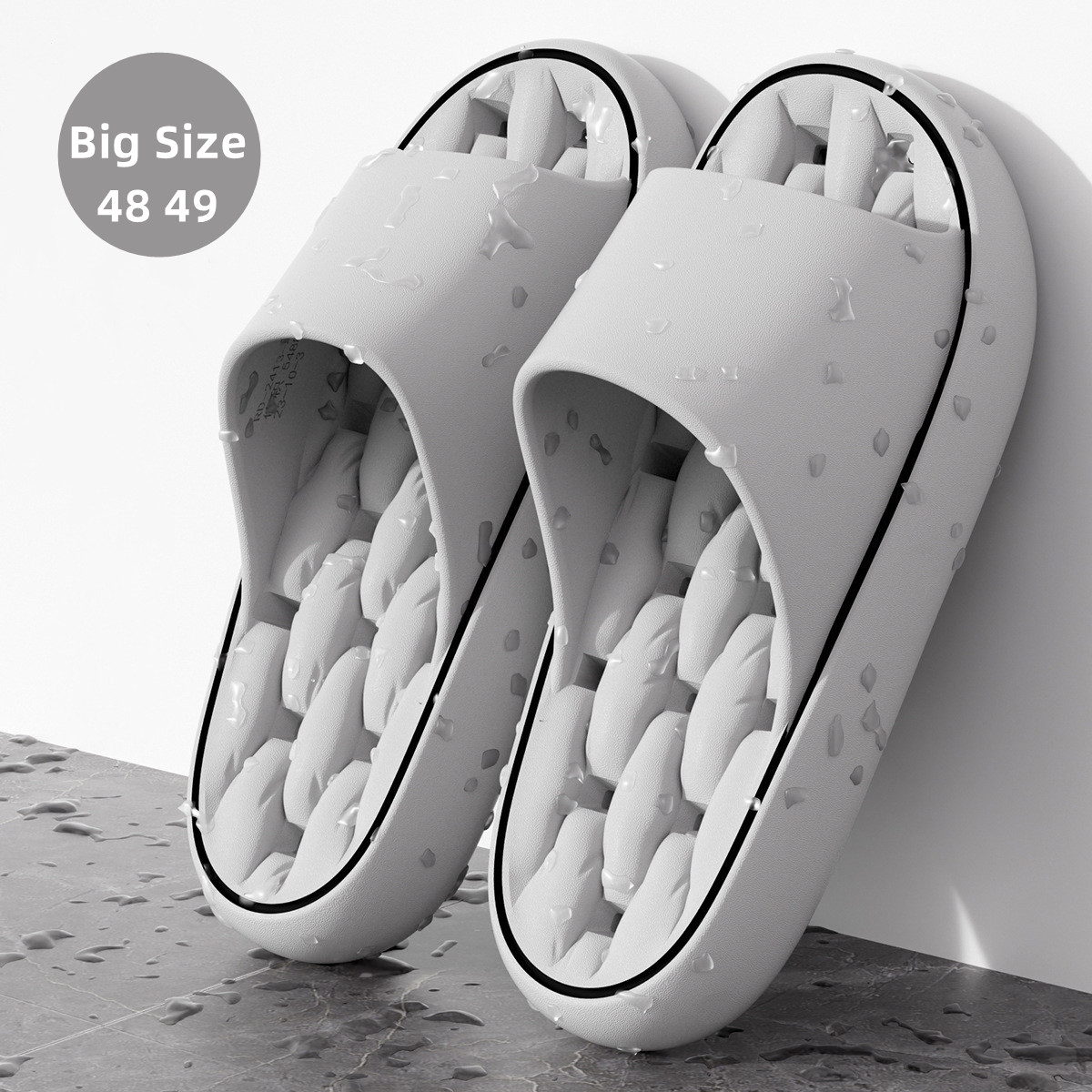 Men Shoes H&M - รองเท้าแตะห้องน้ำไซส์ใหญ่ 48 49 แห้งเร็ว ระบายอากาศดี รองเท้าคู่รัก