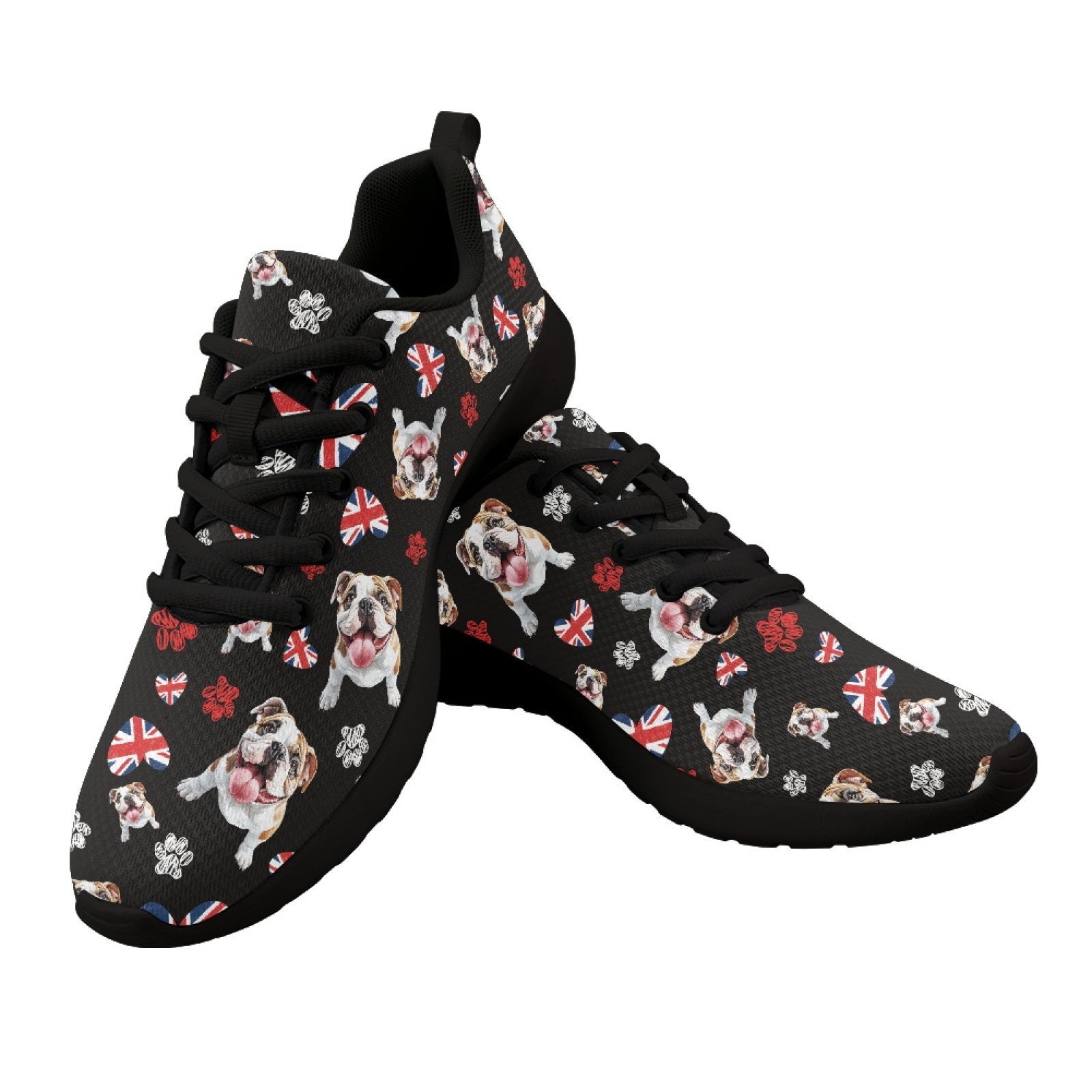 Men Shoes Uk - รองเท้าผ้าใบตาข่ายลายสุนัขพันธุ์พั๊กแบบอังกฤษสำหรับฤดูร้อน เหมาะสำหรับวิ่งจ๊อกกิ้งและเล่นกีฬา สำหรับผู้หญิงแบบผูกเชือก รองเท้าลำลองแบบแบนสำหรับผู้ชาย รองเท้าผ้าใบสำหรับผู้หญิง รองเท้าเทนนิส
