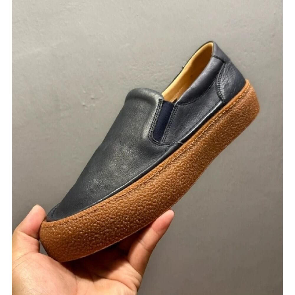 Men'S Shoes Navy Blue - รองเท้าโลฟเฟอร์หนังสีน้ำเงินกรมท่า พื้นหนาคล้ายยาง ระบายอากาศได้ดีและมีสไตล์