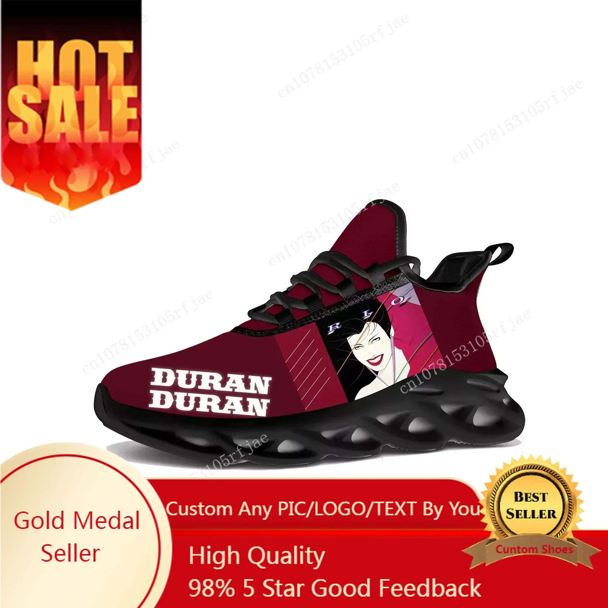 Men'S Shoes In Style - ดูรัน ดูรัน แฟลตส์รองเท้าผ้าใบบุรุษสตรีแดนซ์ร็อคแบนด์กีฬารองเท้าวิ่งรองเท้าผ้าใบแบบผูกเชือกตาข่ายรองเท้าสั่งทำพิเศษรองเท้าสีดำ