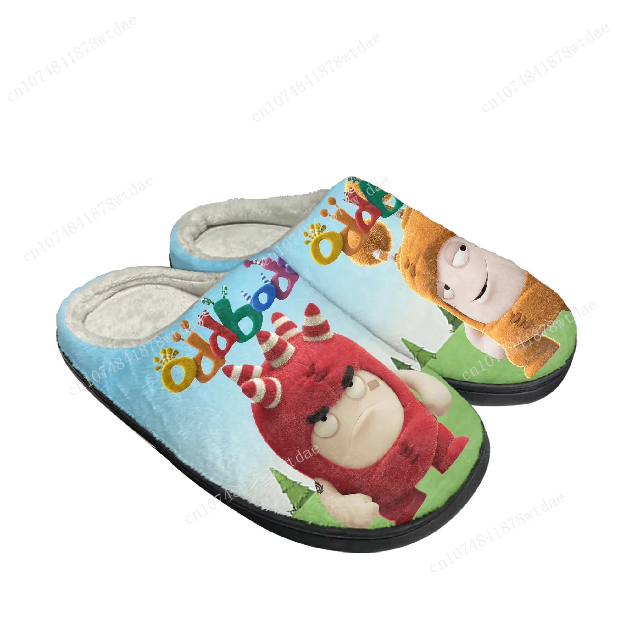 Men Shoes Singapore - รองเท้าแตะผ้าฝ้าย Oddbods สำหรับผู้ชายและผู้หญิง รองเท้าใส่ในบ้านแบบสบายๆ อุ่นเท้า ลายการ์ตูนสิงคโปร์