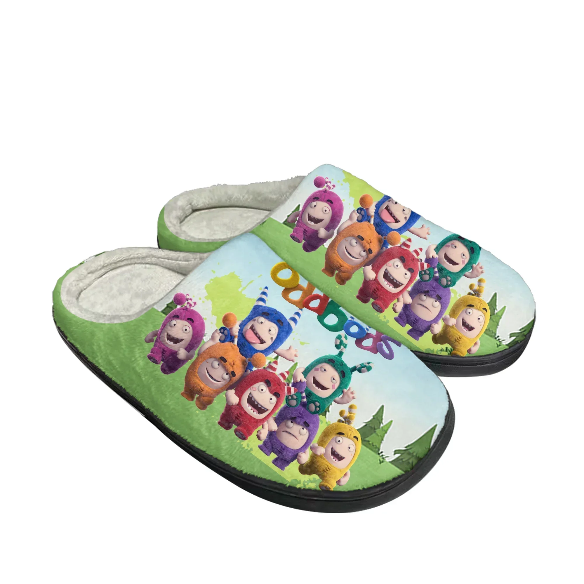 Men Shoes Singapore - รองเท้าแตะผ้าฝ้าย Oddbods สำหรับผู้ชายและผู้หญิง รองเท้าใส่ในบ้านแบบสบายๆ อุ่นเท้า ลายการ์ตูนสิงคโปร์