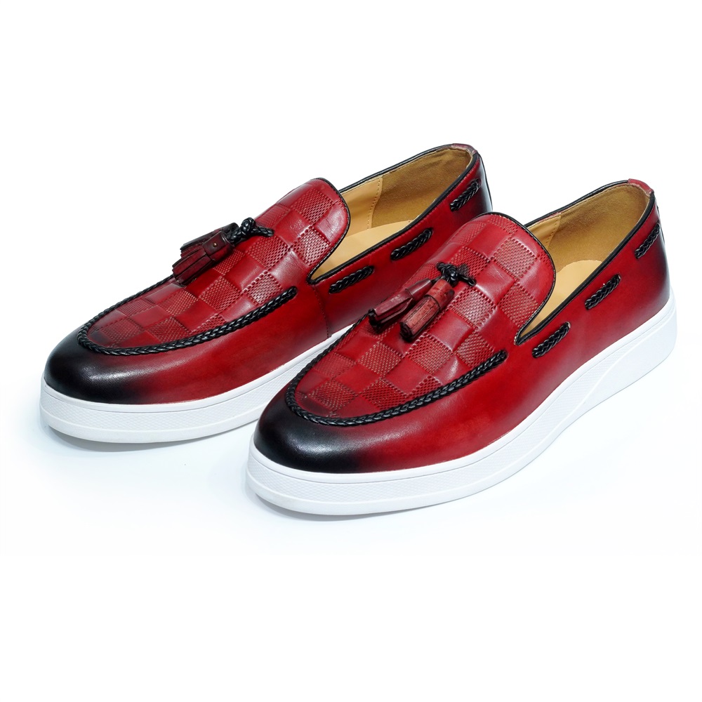 รองเท้าหนังแท้แบบสวมติดพู่สำหร - Men'S Shoes Navy Blue บทวิจารณ์และราคา