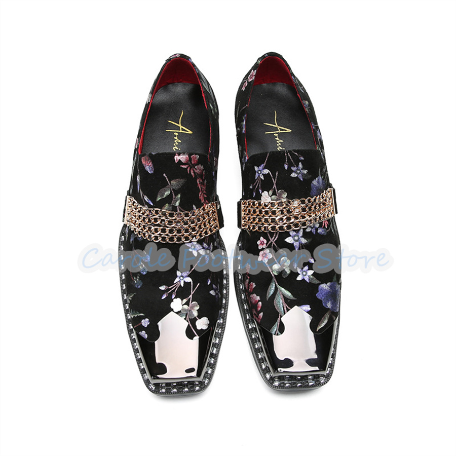รองเท้าโลฟเฟอร์หัวเหลี่ยมลายดอ - Men'S Shoes Brogues บทวิจารณ์และราคา