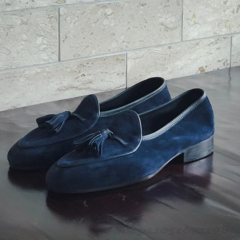รองเท้าโลฟเฟอร์ผู้ชายตกแต่งพู่ - Men'S Shoes Navy Blue บทวิจารณ์และราคา