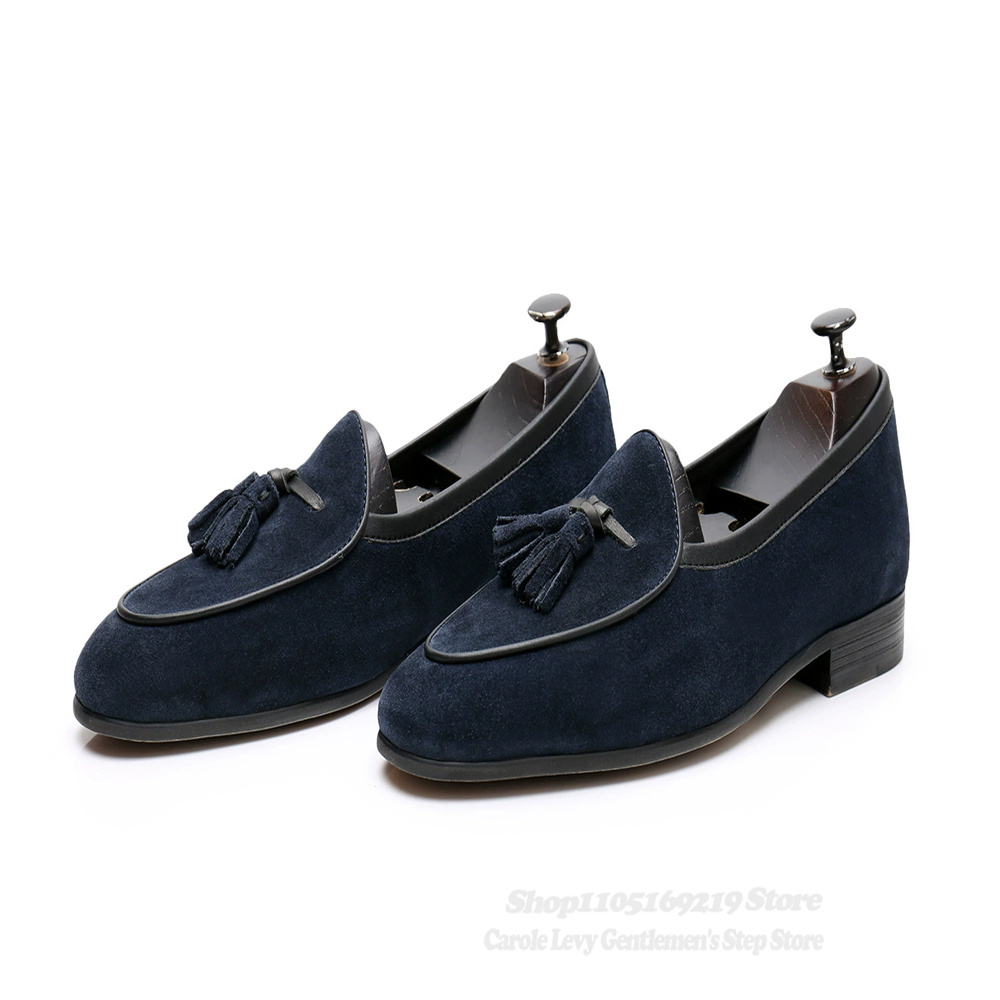 รองเท้าโลฟเฟอร์ผู้ชายตกแต่งพู่ - Men'S Shoes Navy Blue บทวิจารณ์และราคา