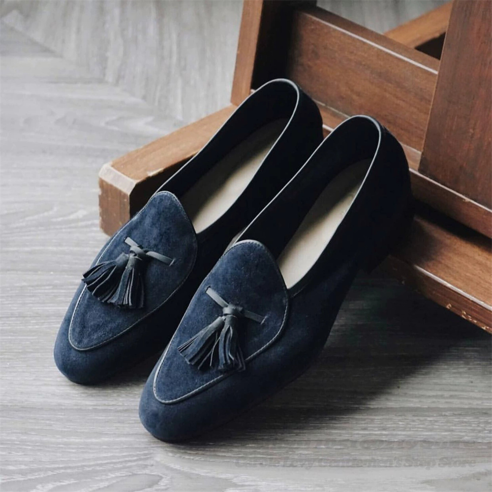 รองเท้าโลฟเฟอร์ผู้ชายตกแต่งพู่ - Men'S Shoes Navy Blue บทวิจารณ์และราคา