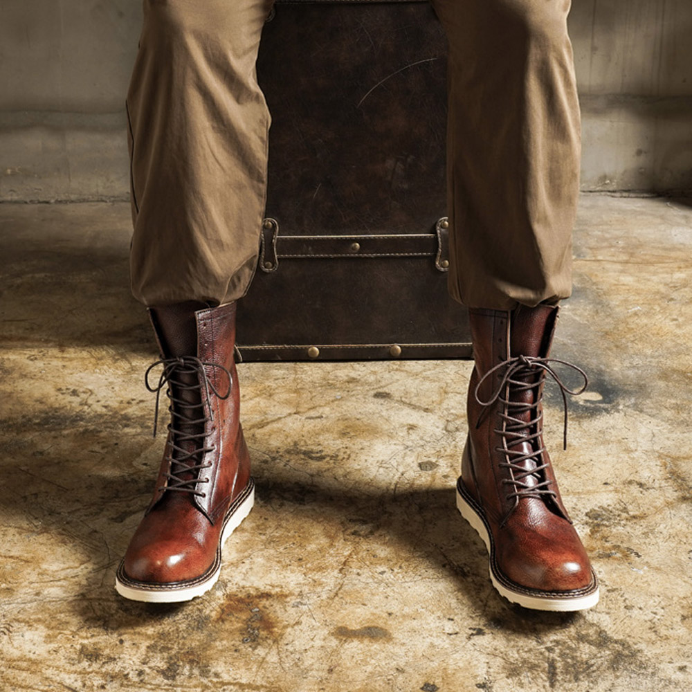 รองเท้าบูทมอเตอร์ไซค์หนังวัวแท - Men'S Shoes Brogues บทวิจารณ์และราคา
