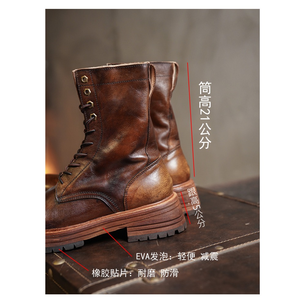 รองเท้าบูทมอเตอร์ไซค์หนังแท้สำ - Men'S Shoes Brogues บทวิจารณ์และราคา