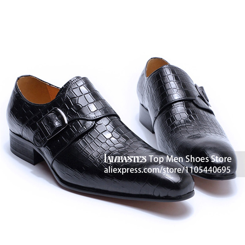 รองเท้าหนังลายจระเข้สีน้ำเงินก - Men'S Shoes Navy Blue บทวิจารณ์และราคา