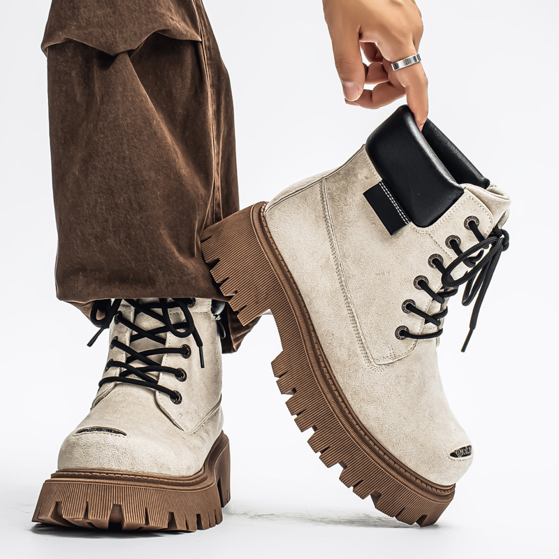 รองเท้าบูทหุ้มข้อสูงแบบคลาสสิก - Men Shoes Boots บทวิจารณ์และราคา