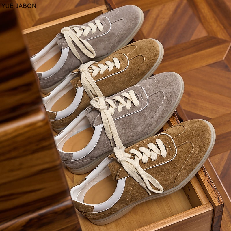 รองเท้าหนังแท้สีน้ำตาลสไตล์เรโ - Men Shoes Trainers บทวิจารณ์และราคา