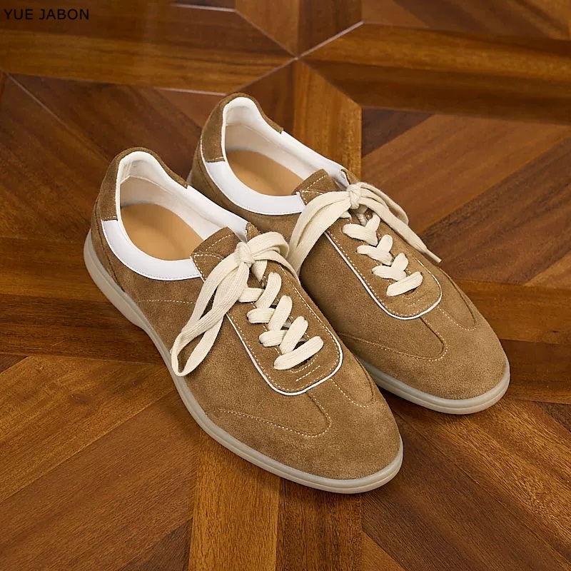 รองเท้าหนังแท้สีน้ำตาลสไตล์เรโ - Men Shoes Trainers บทวิจารณ์และราคา