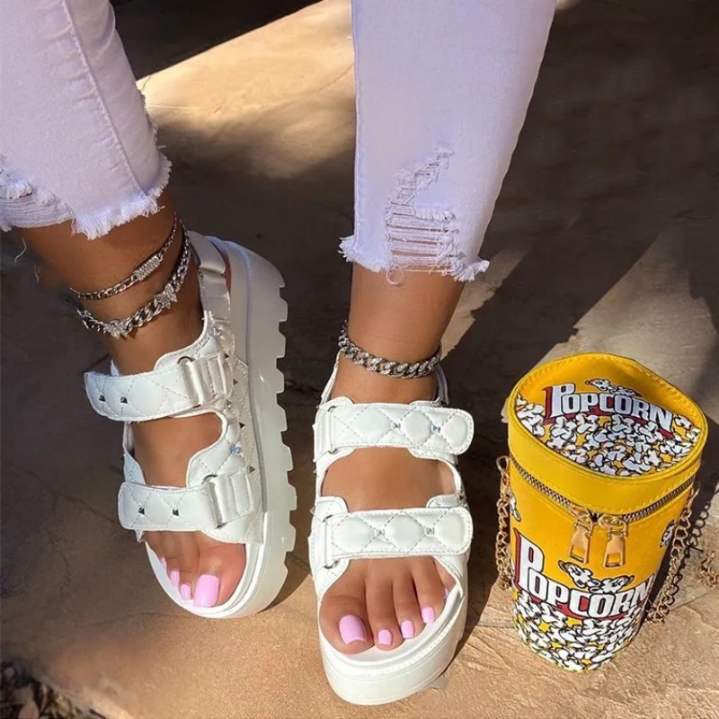 รองเท้าแตะพื้นรองเท้าหนาสำหรับ - Velcro Strap Sandal บทวิจารณ์และราคา