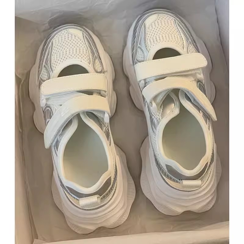 รองเท้าแตะแพลตฟอร์มสีเงินเมทัล - Velcro Strap Sandal บทวิจารณ์และราคา