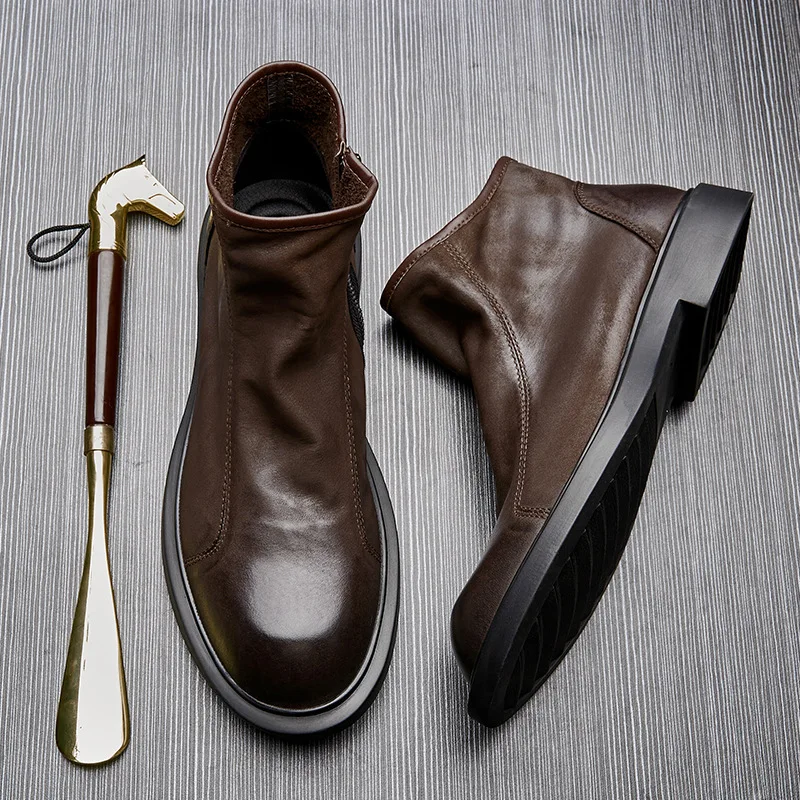รองเท้าบูทหนังแท้ผู้ชาย สไตล์เ - Men Shoes For Wedding บทวิจารณ์และราคา