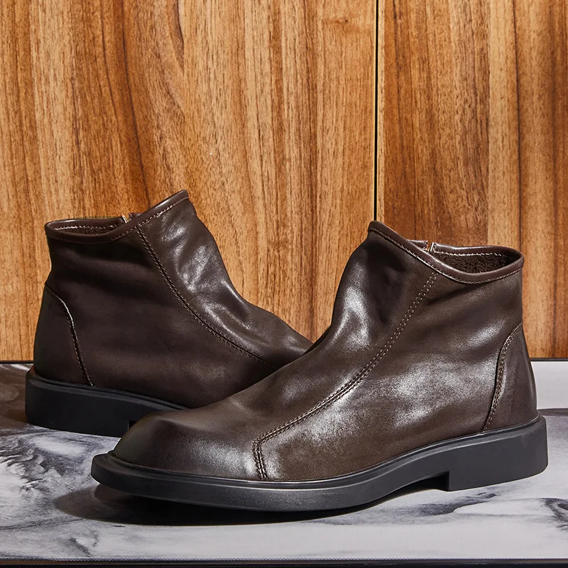 รองเท้าบูทหนังแท้ผู้ชาย สไตล์เ - Men Shoes For Wedding บทวิจารณ์และราคา