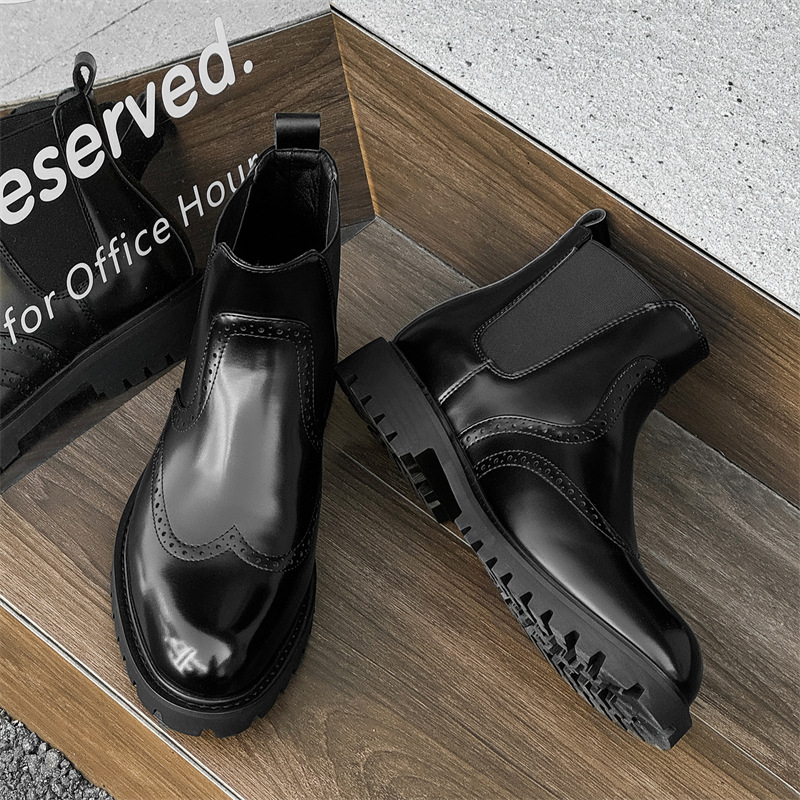 รองเท้าบูทเชลซีแบบสวมสำหรับงาน - Men'S Shoes Brogues บทวิจารณ์และราคา