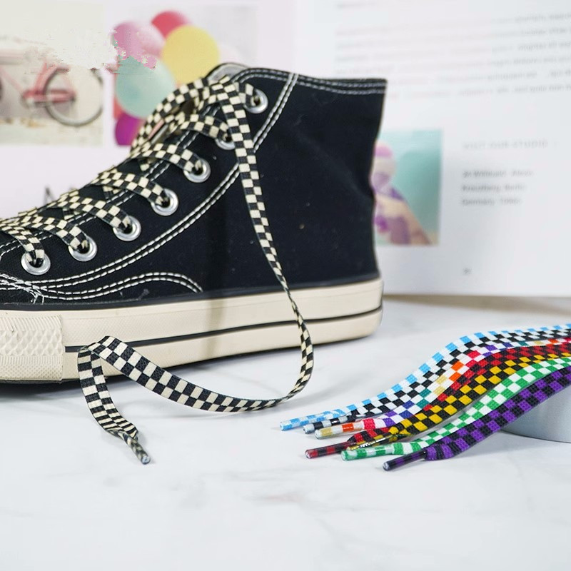 เชือกรองเท้าลายตารางหมากรุกสีด - Men Shoes White Colour บทวิจารณ์และราคา