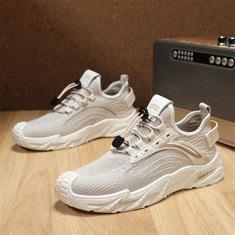 รองเท้าผ้าใบหนัง PU ส้นหนา สีเ - Men Shoes Trainers บทวิจารณ์และราคา