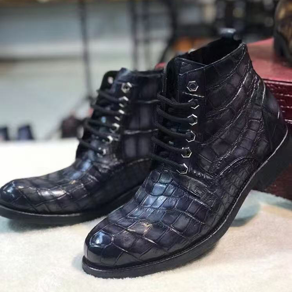 รองเท้าบูทผู้ชายลายหนังจระเข้  - Men Shoes For Wedding บทวิจารณ์และราคา