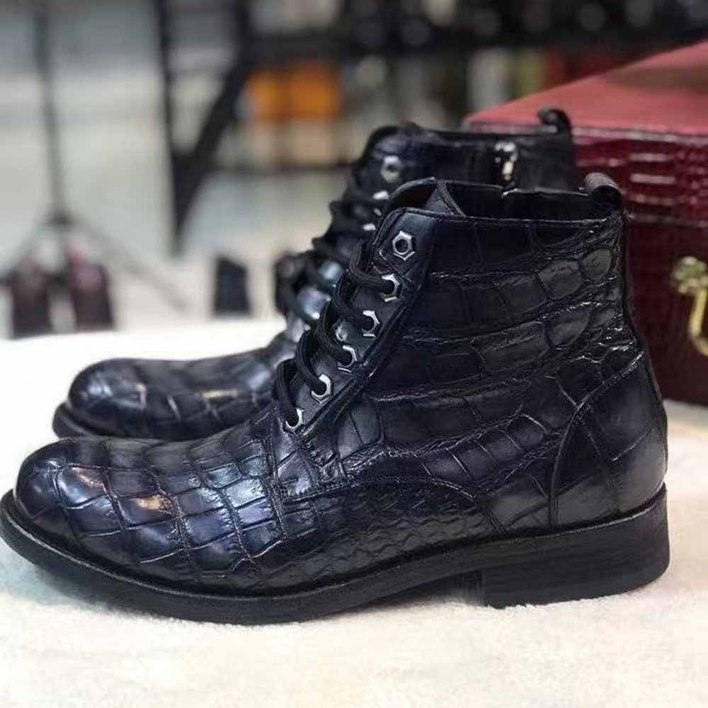 รองเท้าบูทผู้ชายลายหนังจระเข้  - Men Shoes For Wedding บทวิจารณ์และราคา