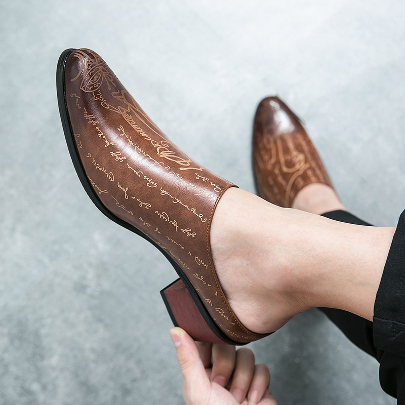 รองเท้าแตะหนังสีน้ำตาลสำหรับผู - Men Shoes Office บทวิจารณ์และราคา