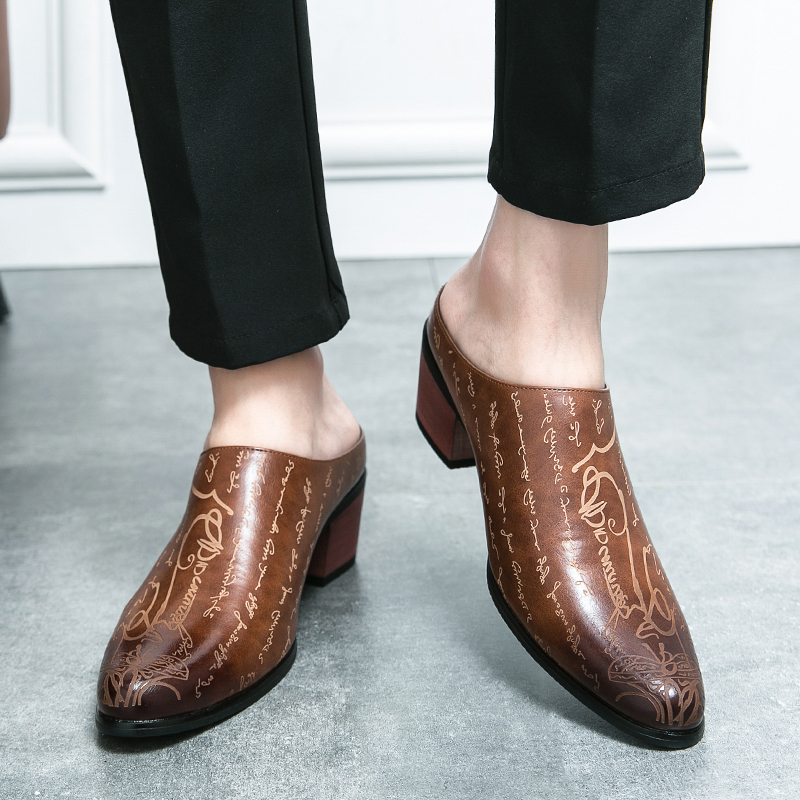รองเท้าแตะหนังสีน้ำตาลสำหรับผู - Men Shoes Office บทวิจารณ์และราคา
