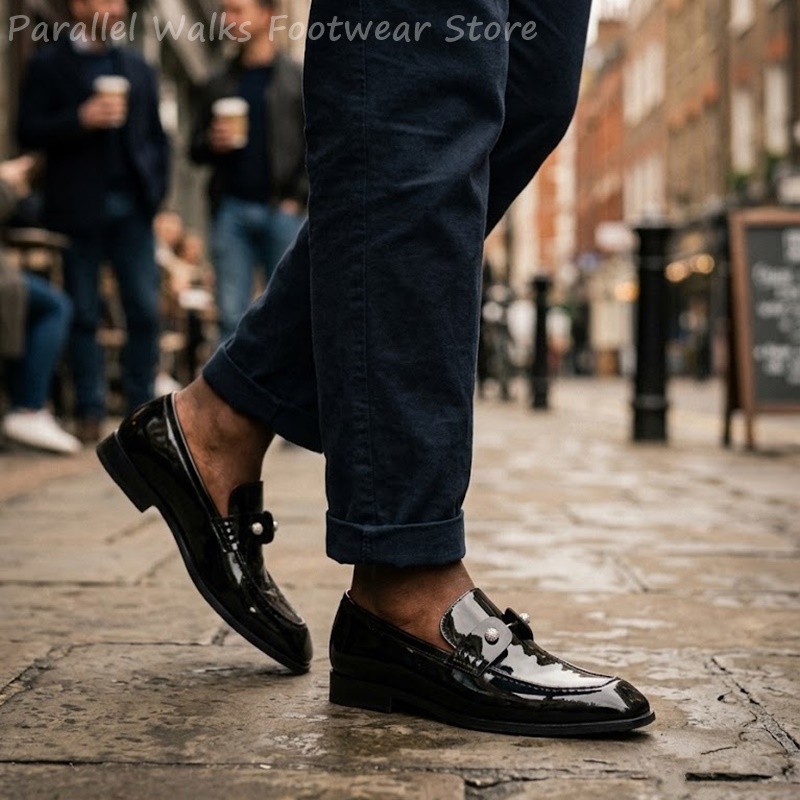 รองเท้าโลฟเฟอร์ผู้ชายสีดำหนังแ - Men Shoes For Wedding บทวิจารณ์และราคา