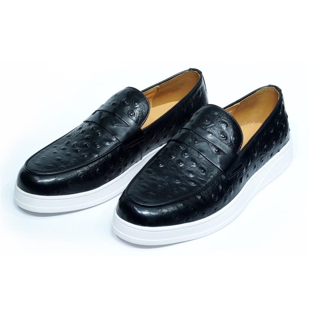 รองเท้าแฟชั่นหนังแท้ลำลองส้นเต - Men'S Shoes Navy Blue บทวิจารณ์และราคา