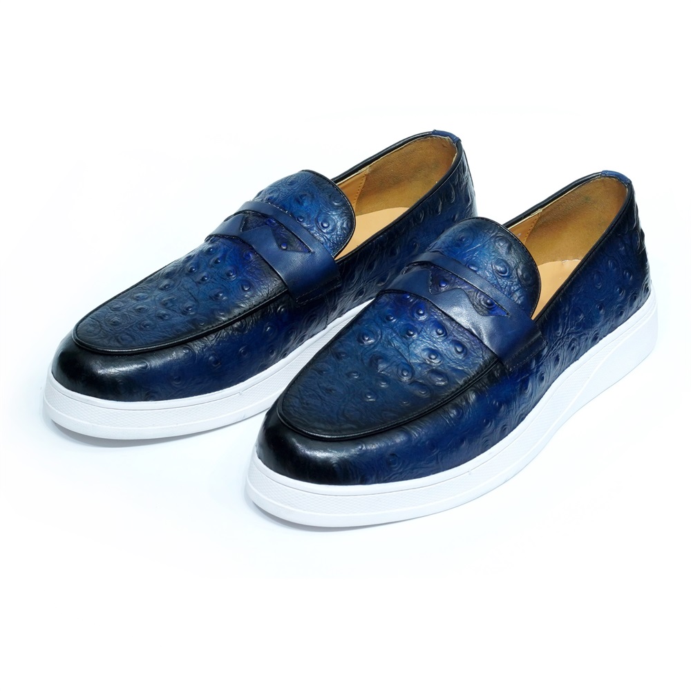 รองเท้าแฟชั่นหนังแท้ลำลองส้นเต - Men'S Shoes Navy Blue บทวิจารณ์และราคา