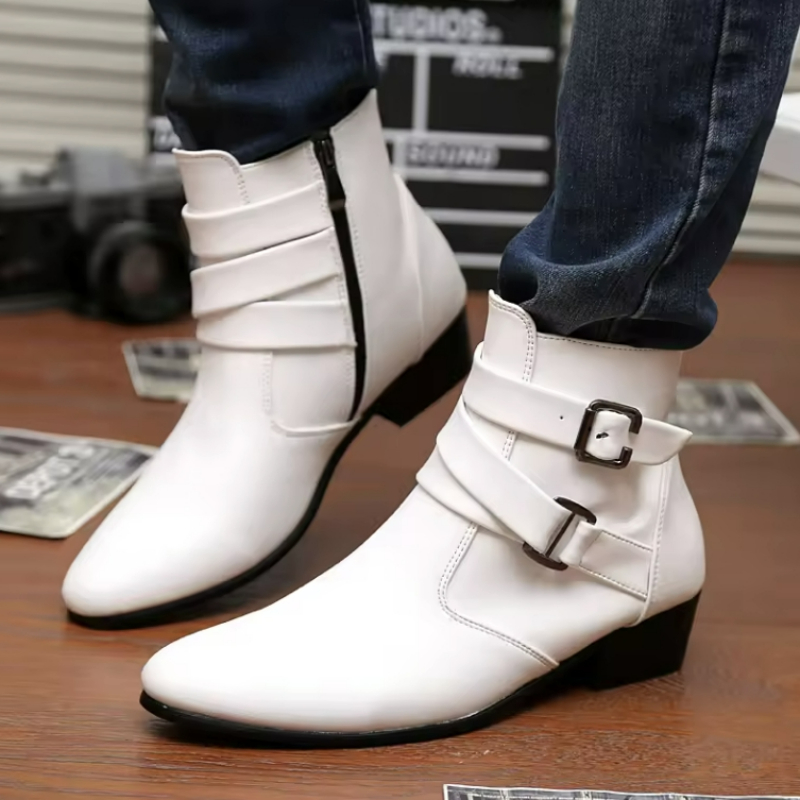 ผู้ชายหรูหรารองเท้าหนังเชลซีรอ - Men Shoes White Colour บทวิจารณ์และราคา