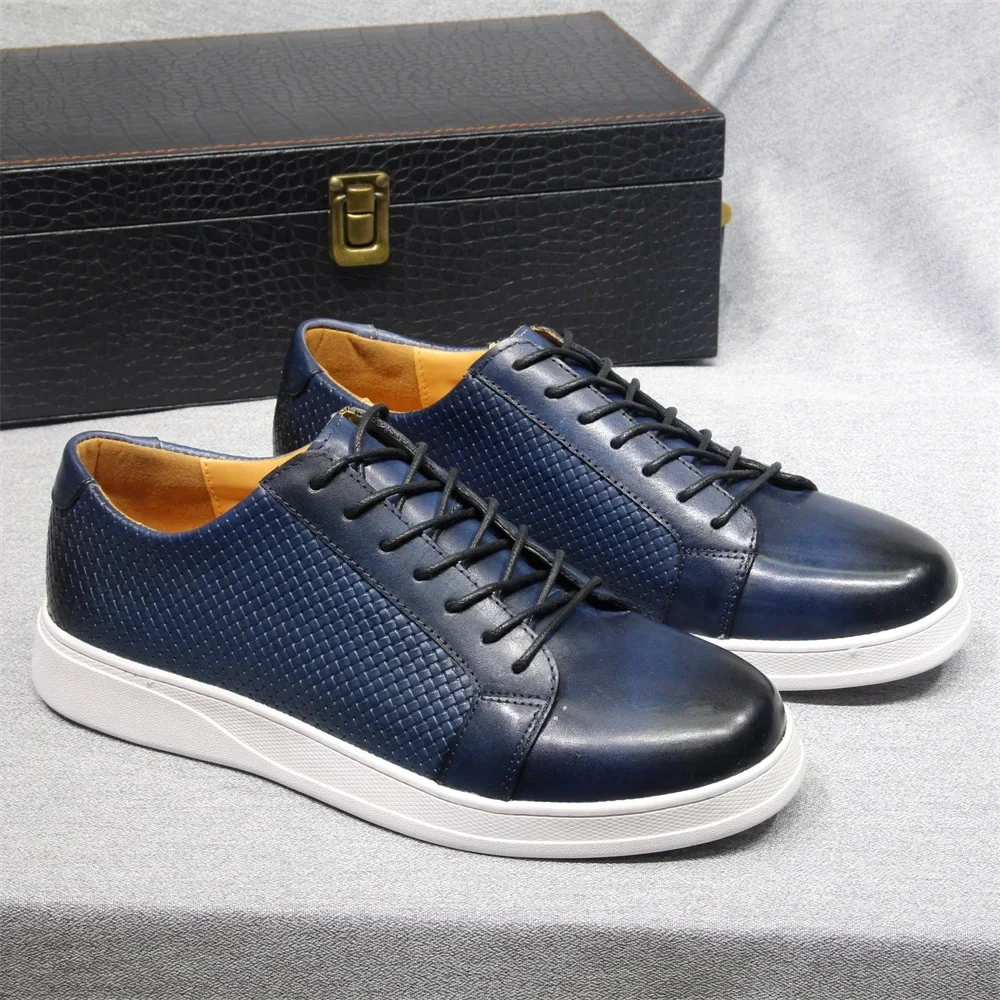 ผู้ชายยุโรปสไตล์ของแท้รองเท้าห - Men'S Shoes Navy Blue บทวิจารณ์และราคา
