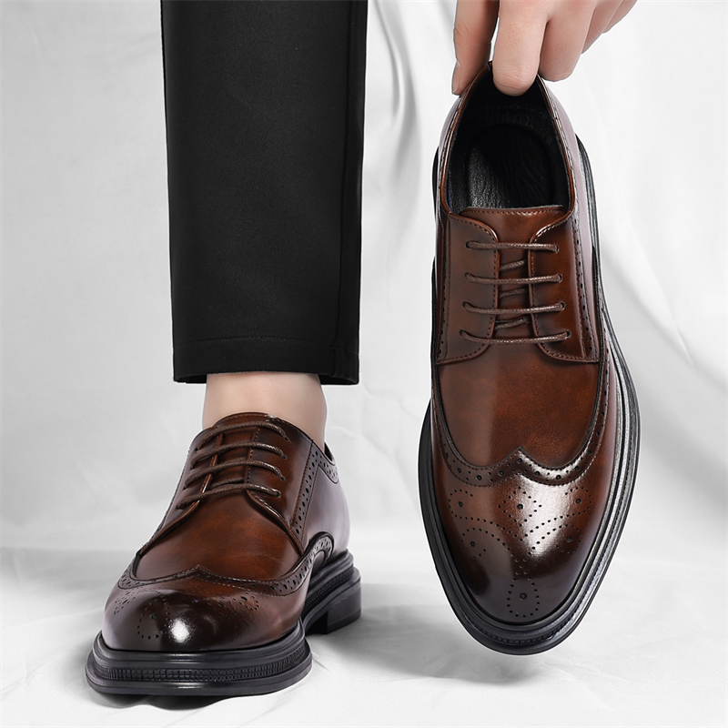 รองเท้าหนังผู้ชายแบบ Brogue แฟ - Men Shoes Uk บทวิจารณ์และราคา