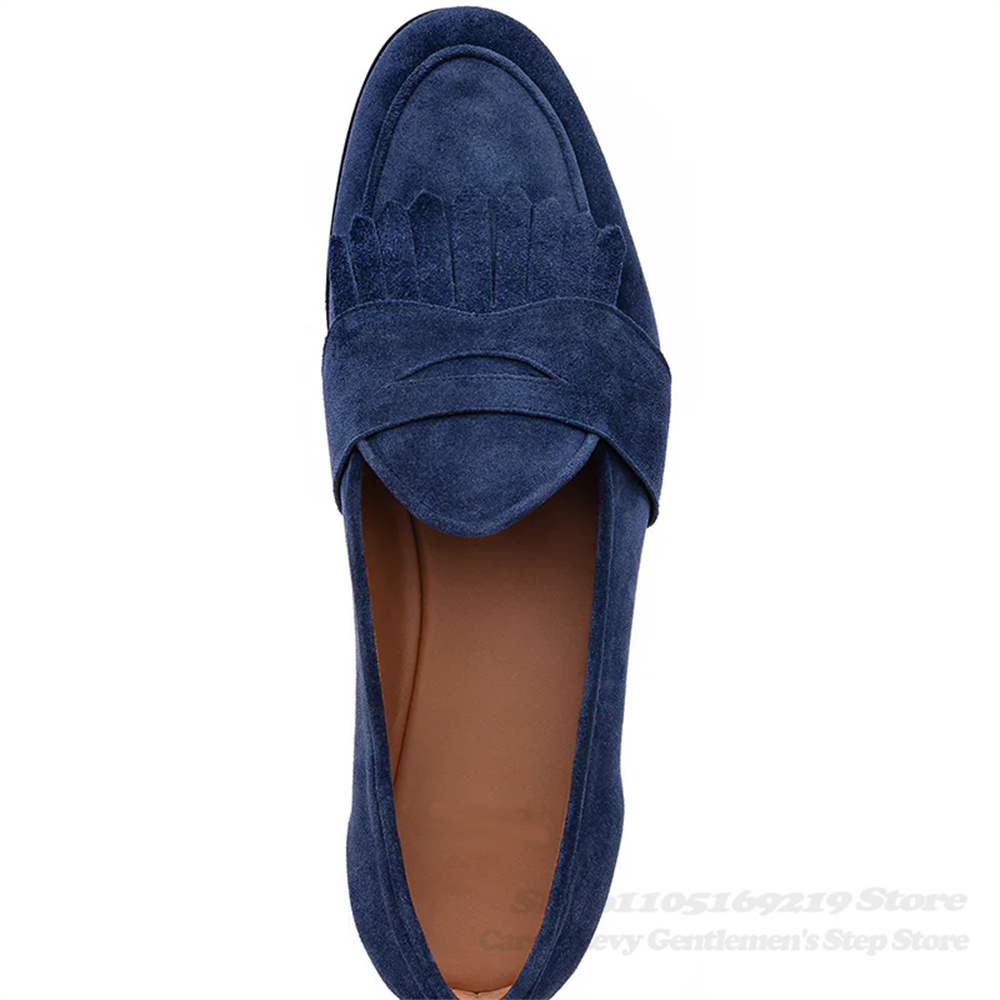 รองเท้าโลฟเฟอร์หนังกลับสีน้ำเง - Men'S Shoes Navy Blue บทวิจารณ์และราคา