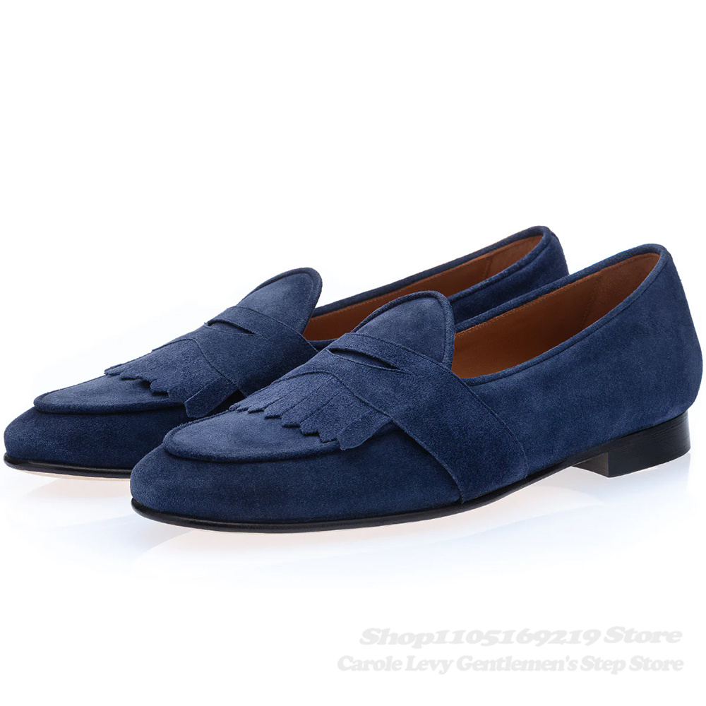 รองเท้าโลฟเฟอร์หนังกลับสีน้ำเง - Men'S Shoes Navy Blue บทวิจารณ์และราคา