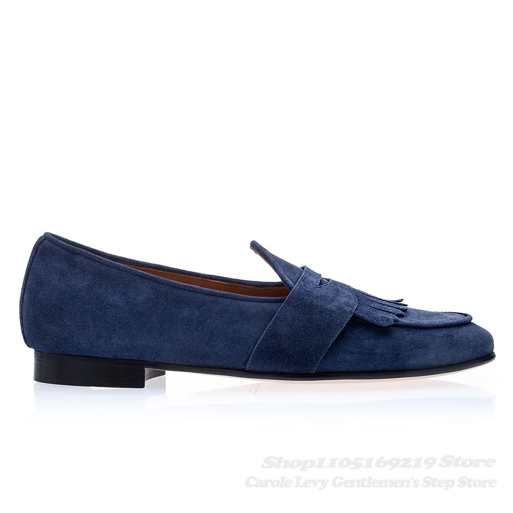 รองเท้าโลฟเฟอร์หนังกลับสีน้ำเง - Men'S Shoes Navy Blue บทวิจารณ์และราคา