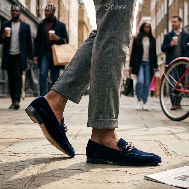 รองเท้าโลฟเฟอร์ผู้ชายสีน้ำเงิน - Men'S Shoes Navy Blue บทวิจารณ์และราคา