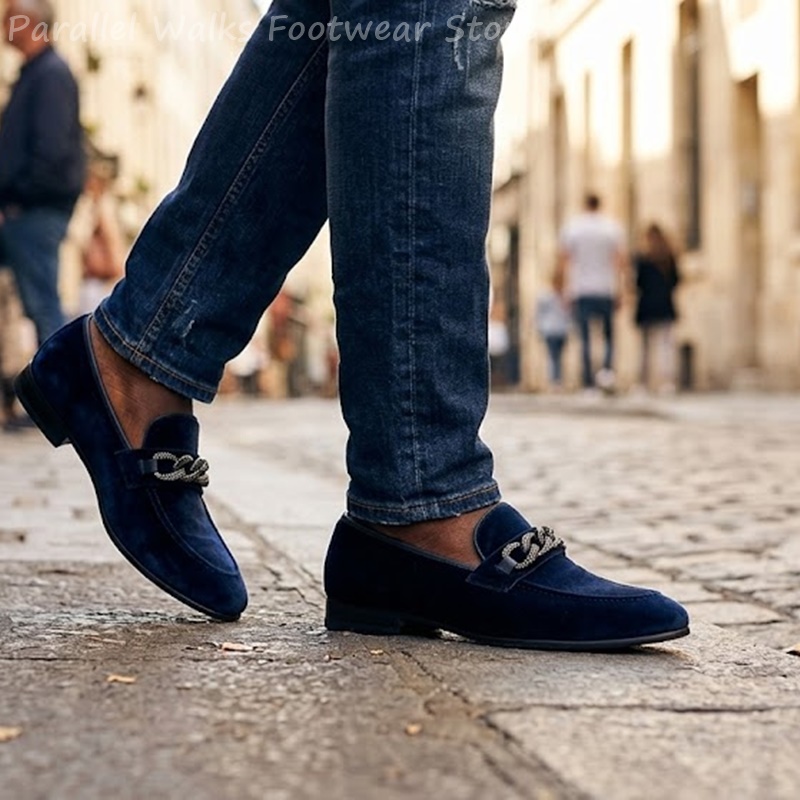 รองเท้าโลฟเฟอร์ผู้ชายสีน้ำเงิน - Men'S Shoes Navy Blue บทวิจารณ์และราคา