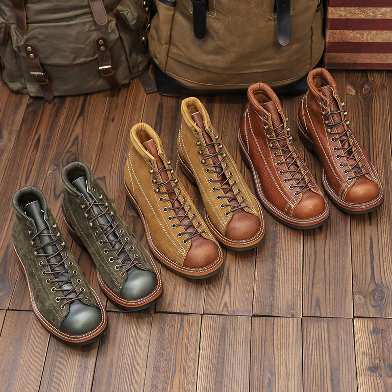 รองเท้าบูทหนังแท้สไตล์วินเทจสำ - Men'S Shoes Brogues บทวิจารณ์และราคา